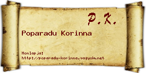 Poparadu Korinna névjegykártya